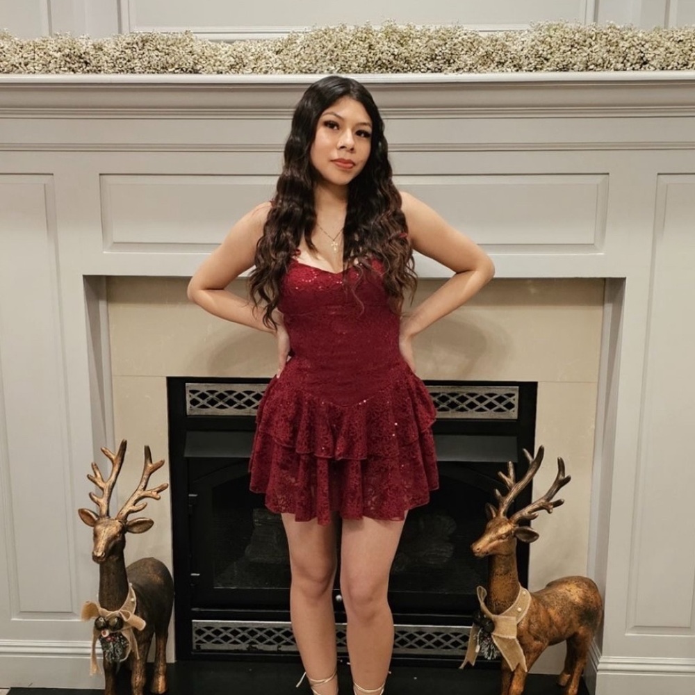 Elegant Red Lace Dress